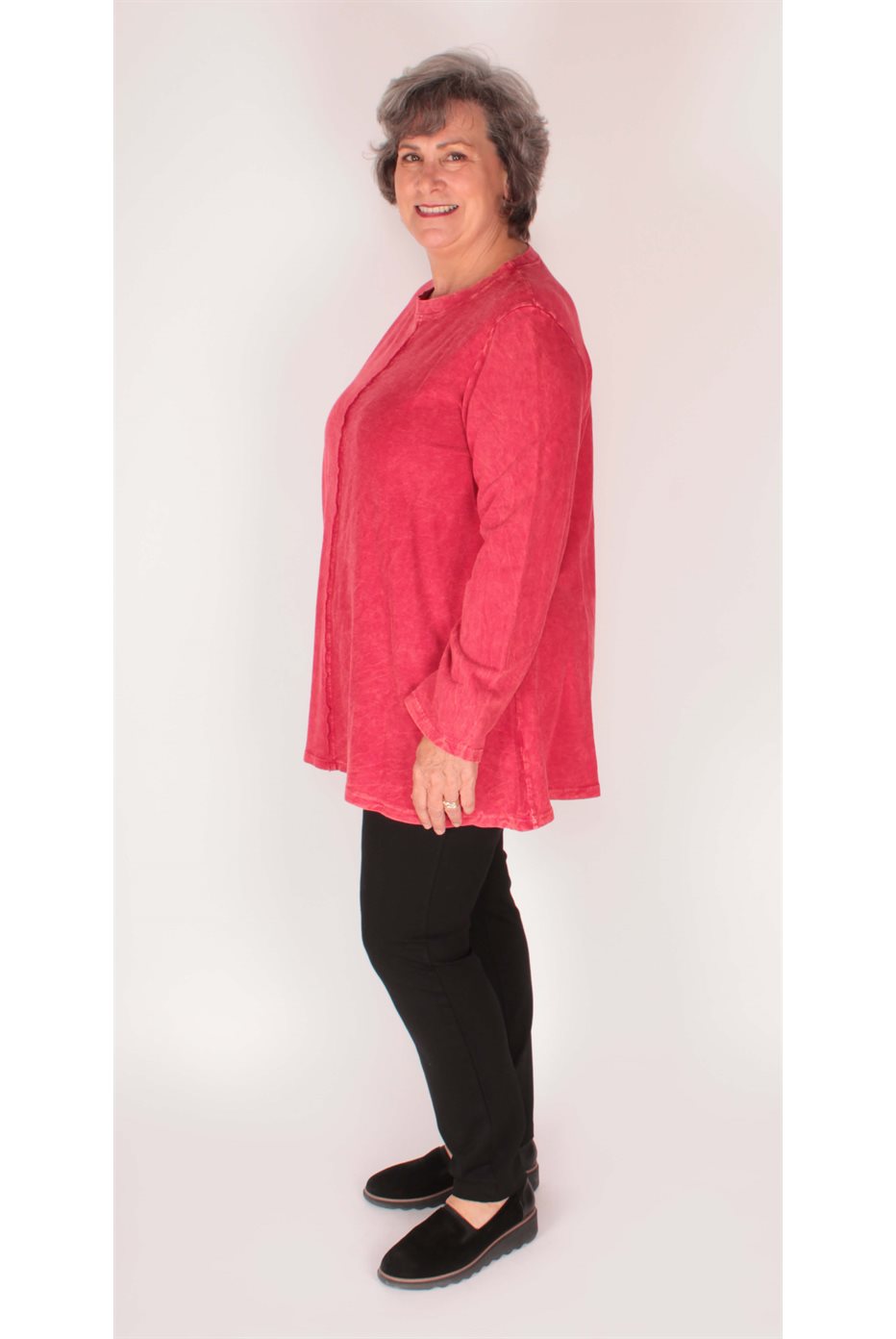 Cotton French Terry Tunic Scarlet